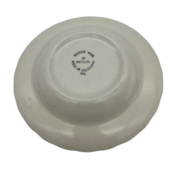 Metlox Poppytrail Vernonware Fruit Basket Footed Coffee Cup & Saucer California - Picture 5 of 6